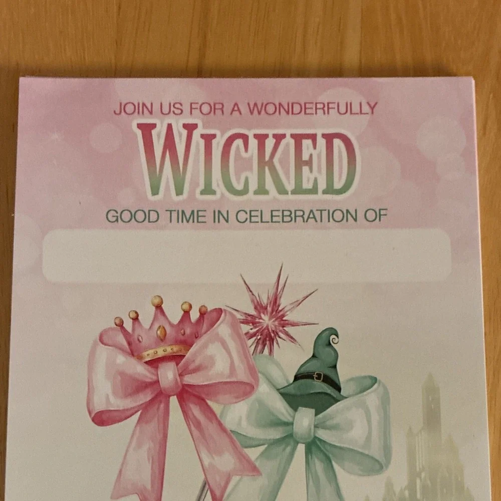 Wicked Birthday Invitations 5X 7 10ct Flat w/ Envelopes*READ